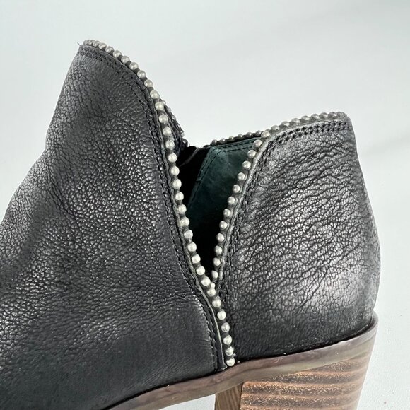 Lucky Brand Womens Pincah 2 Ankle Boots Black Leather Studded Trim size 10M - Picture 11 of 15